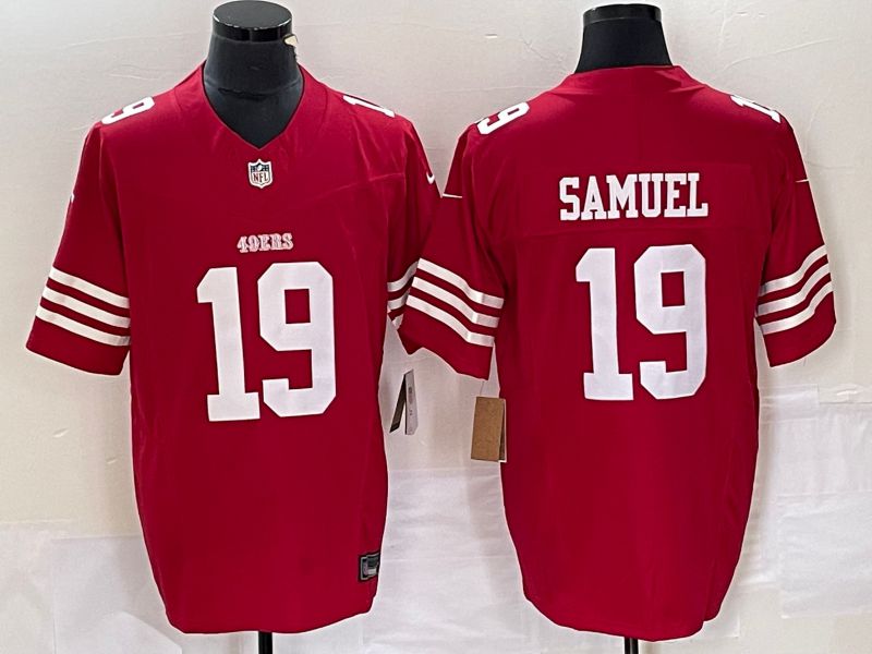 Men San Francisco 49ers 19 Samuel Red 2023 Nike Vapor Limited NFL Jersey style 4